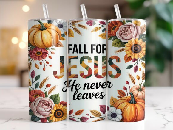 20oz Faith and Fall Jesus Tumbler Wrap