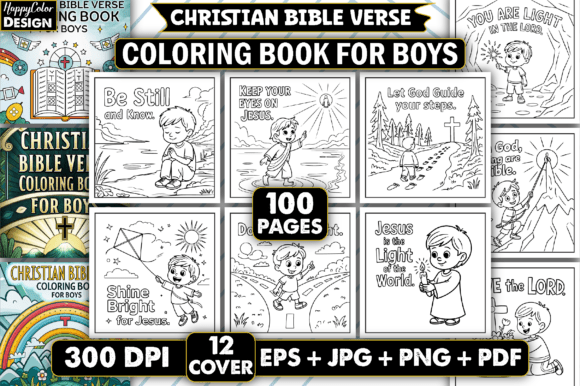 Christian Bible Verse Boys Coloring Book & Coloring Pages Amp