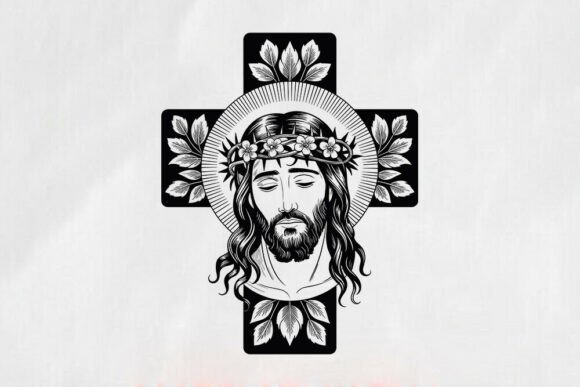 Floral Christian Cross Religious SVG for Crafts