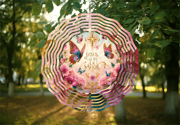 Flowers Jesus Is My Savior Wind Spinner Print Templates
