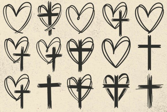 Heart Cross Bundle SVG, Christian Crafts