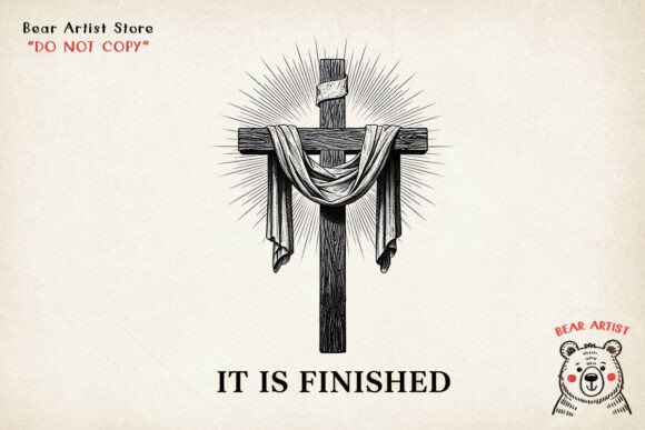 It is Finished, Jesus PNG — Illustrations for Faith-Based Digital Products