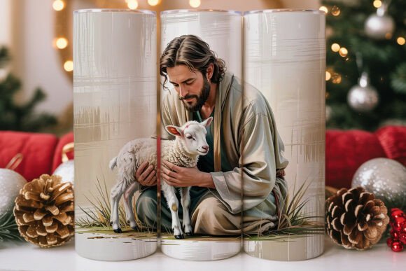 Jesus and Lamb 20oz Tumbler Wrap for Tumbler Wraps