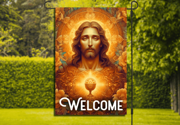 Jesus Ascending Dove Welcome Garden Flag Print Templates