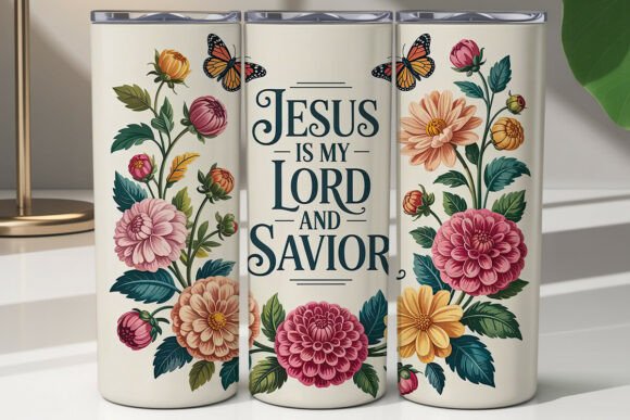 Jesus Savior Floral Tumbler Wrap for Tumbler Wraps