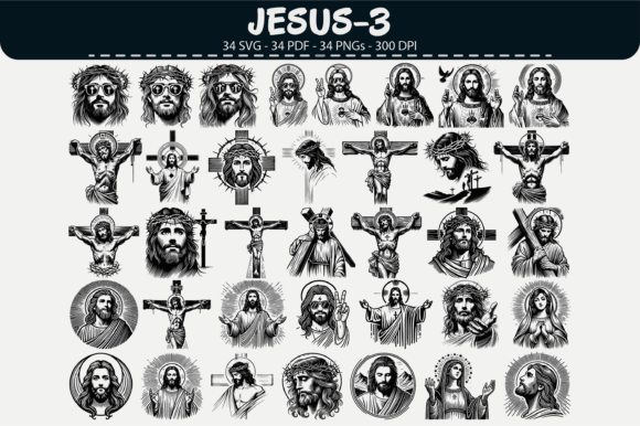 Jesus Vector Clipart – 34 Designs: Illustrations for Faith-Based Sellers