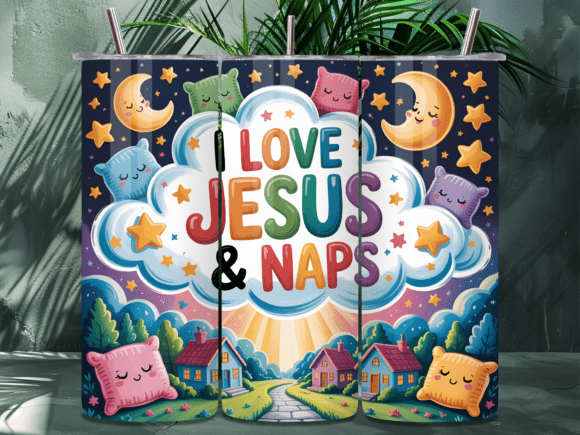 Love Jesus and Naps Christian Tumbler Wraps