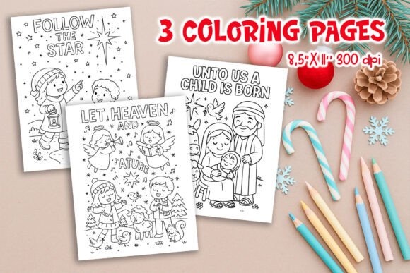 Nativity Christmas Coloring Pages PNG