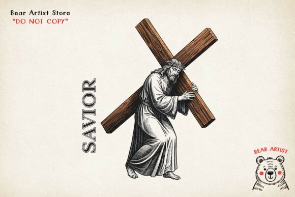 Savior Carrying the Cross, Jesus PNG Illustrations